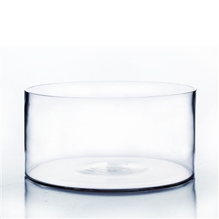 Clear Cylinder Vase. WidthxLength: 12". Height: 4"