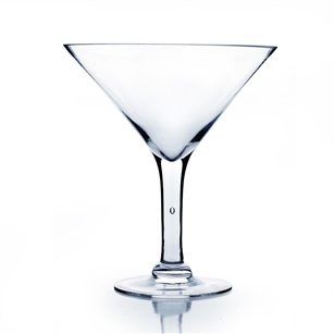 Martini Glass Vase. Open Diameter: 9". Height: 10". Base: 5"