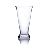 Clear Taper Down Cylinder with Base. Open: 5.25". Height: 9.5". Base: 4".