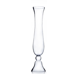 Clear Trumpet Vase. Open: 5.5". Height: 30". Base: 7". 2