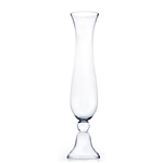 Clear Trumpet Vase. Open: 7". Height: 35". Base: 7"