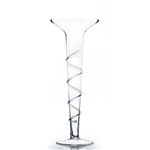 Clear Flared SD Trumpet Vase. Open: 10". Height: 25". Tunnel Open 4" Base: 8". 