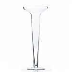 Clear Flared SD Trumpet Vase. Open: 10". Height: 25.5".