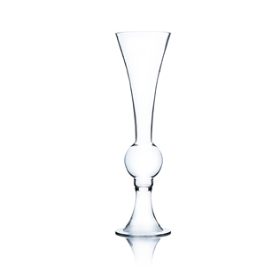 Clear Reversible Latour Trumpet Vase. Open: 6". Height: 20". Base: 5.25".