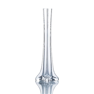 Clear Tower Vase. Open: 3/4". Height: 12".