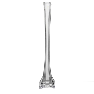 Clear Tower Vase. Open: 1". Height: 16". 
