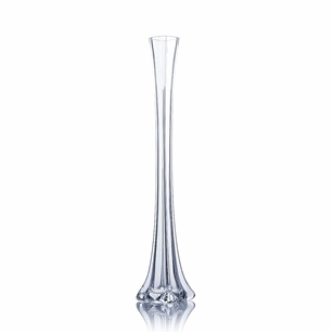 Clear Tower Vase. Open: 1". Height: 20".