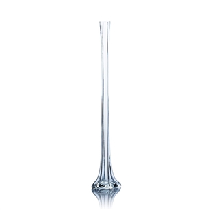 Clear Tower Vase. Open: 1". Height: 28". 
