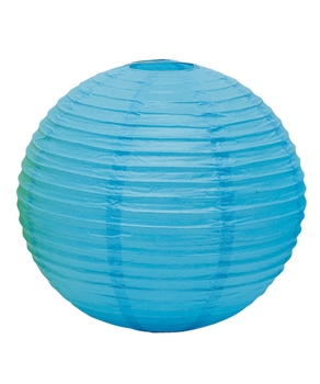 12" Paper Lantern (Pack of 24) - Caribbean Blue