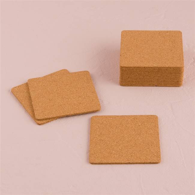 Square Cork Coasters (25), Pack of 25