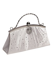 Vintage Style Evening Bag (White Satin)