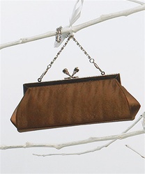 Satin Kiss Clasp Evening Bag (Espresso)