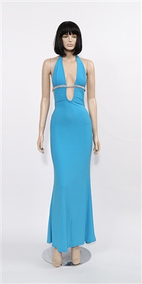 Temptation - Backless stripper halter dress