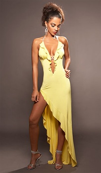 Tango - High slit ruffle dress by Kamala Collection Sexy Evening Gowns