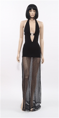 Trouble - mesh skirt halter dress by Kamala Collection