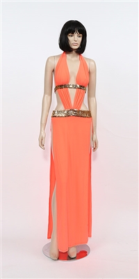 Alexandria - Sequin belt halter dress by Kamala Collection