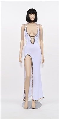 Monte Carlo - Sequin trim halter dress by Kamala Collection