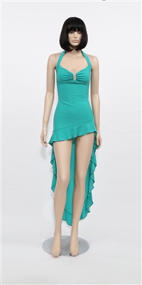 June - High slit lace ruffle dress by Kamala Collection Sexy Evening Gowns