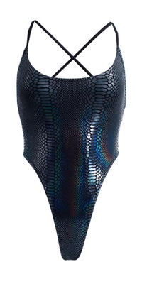 Black python swimsuit by Kamala Collection Swimwear