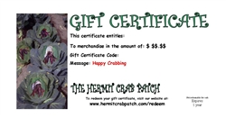 The Hermit Crab Patch Gift Certificate