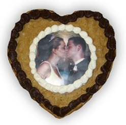 Heart shaped cookie cake valentines day gifts, personalized photo heart cookies, valentines cookie