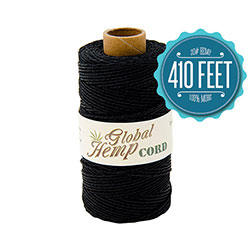 Global Hemp Black 20# Test Waxed Hemp Twine