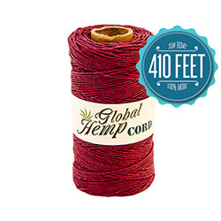 Global Hemp Burgundy 20# Test Waxed Hemp Twine