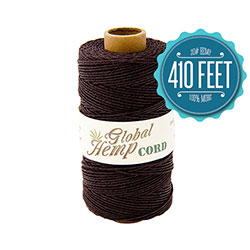 Global Hemp Dark Brown 20# Test Waxed Hemp Twine