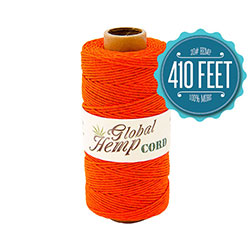 Global Hemp Orange 20# Test Waxed Hemp Twine