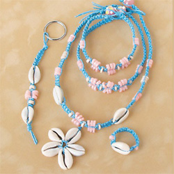 Cowrie Pastel Hemp Jewelry Kit