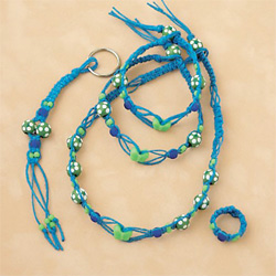 Turquoise & Lime Butterfly Hemp Jewelry Kit