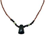 Hemp Necklace with Wedge Shaped Serpentine Pendant