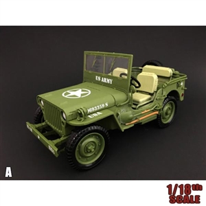 Jeep: AD 1/18th US Army Jeep Vehicle (Multiple Versions)