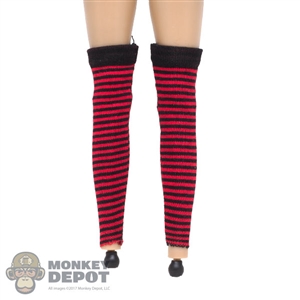 Socks: Add Toys Female Black/Red Striped Socks