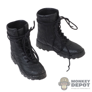 Boots: Art Figures Black Tactical Boots (Weathered)