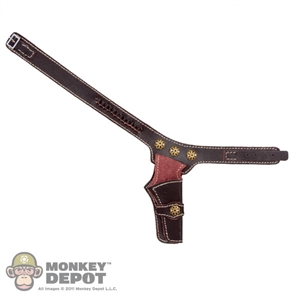 Belt: Battle Gear Toys Dark Brown Western Leather w/Colt .45 Hoster