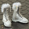 Boots: BBK Female White Boots with Fur