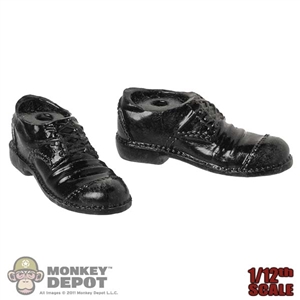 Shoes: BOB Toys 1/12th Mens Molded Black Shoes