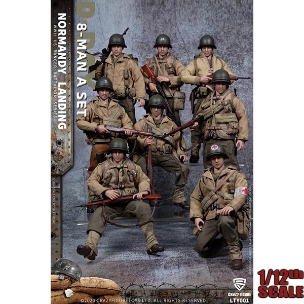 Boxed Figure: CrazyFigure 1/12 WWII U.S. Army On D-Day Deluxe Edition  (CF-LTY001)