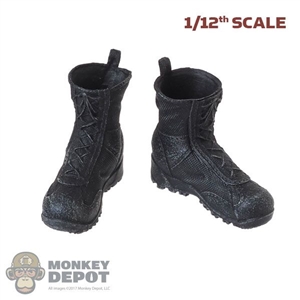 Boots: CrazyFigure 1/12th Mens Black Molded X-Boots