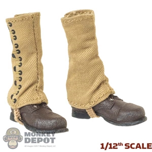 Boots: CrazyFigure 1/12th WWII Mens Molded Boots w/Canvas Gaiters