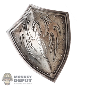 Shield: Coo Models Silver Distressed Dragon Shield