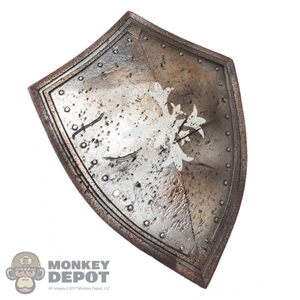 Shield: Coo Models Silver Distressed Cross Shield