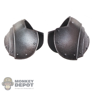 Armor: Coo Models Silver Distressed Plain Collar Shoulder Guards
