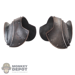 Armor: Coo Models Silver Distressed Standing Collar Shoulder Guards