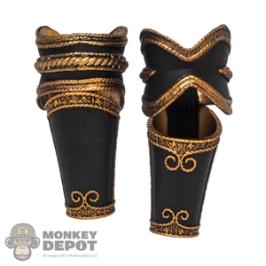 Armor: Coo Models Mens Black/Gold Vambraces w/Elbow Guards