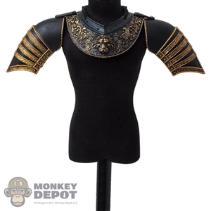 Armor: Coo Models Mens Black/Gold Neck + Shoulder Armor