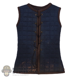 Coat: Coo Models Mens Sleeveless Blue Padded Short Undercoat (Weathered)