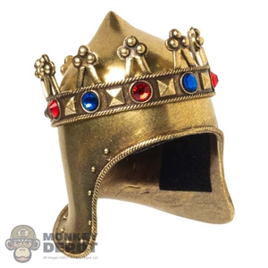Crown: Coo Models Mens Metal Helmet w/Jeweled Crown