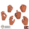 Hands: Coo Models 1/12th Mens Molded Brown Gloved Hands